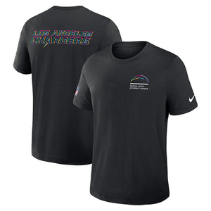 Los Angeles Chargers Nike Black 2025 NFL Crucial Catch Tri-Blend Dri-FIT T-Shirt