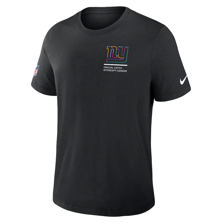 New York Giants Nike Black 2025 NFL Crucial Catch Tri-Blend Dri-FIT T-Shirt