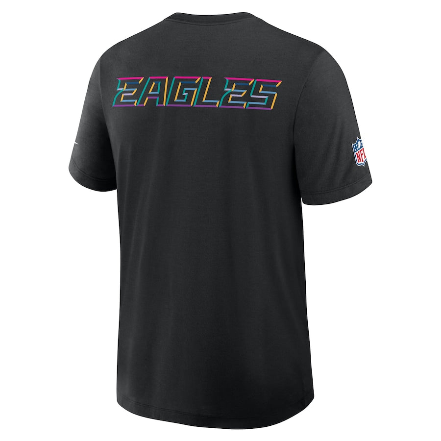 Philadelphia Eagles Nike Black 2025 NFL Crucial Catch Tri-Blend Dri-FIT T-Shirt