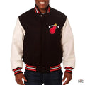 Miami Heat Inspired Black and White Varsity Jacket