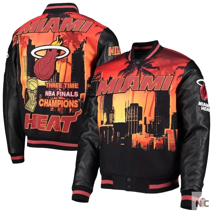 Miami Heat Inspired Black Finals Champions Varsity Full-zip Jacket