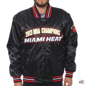 Miami Heat Black NBA Finals Champions Inspired Full-snap Jacket