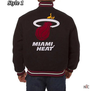 Miami Heat Inspired Black Wool Varsity Jacket
