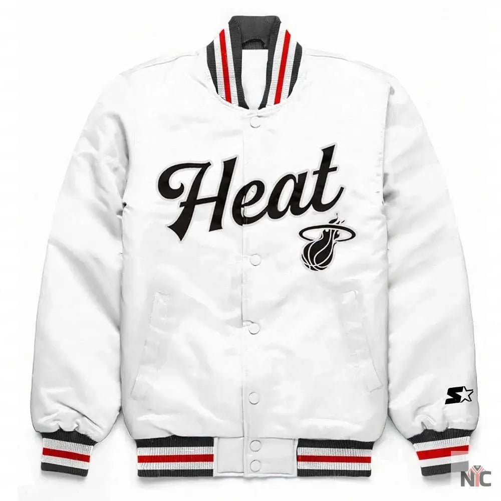 Miami Heat Inspired Exclusive White Satin Jacket