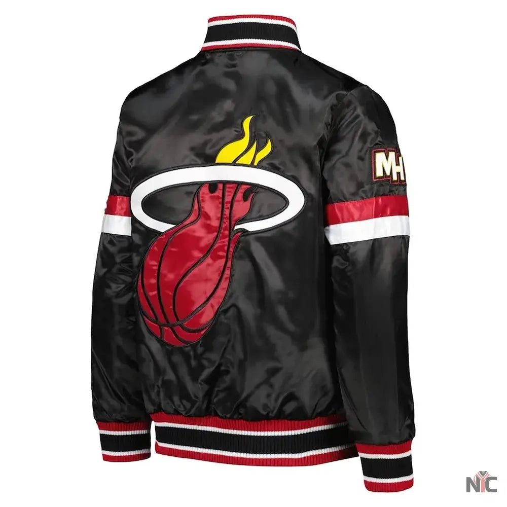 Miami Heat Inspired Home Game Black Satin Jacket