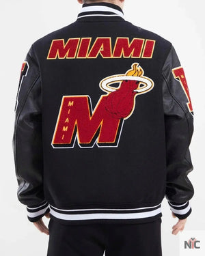 Miami Heat Inspired Mash Up Varsity Jacket
