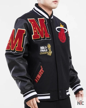 Miami Heat Inspired Mash Up Varsity Jacket