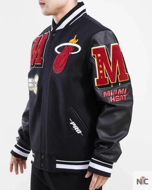 Miami Heat Inspired Mash Up Varsity Jacket