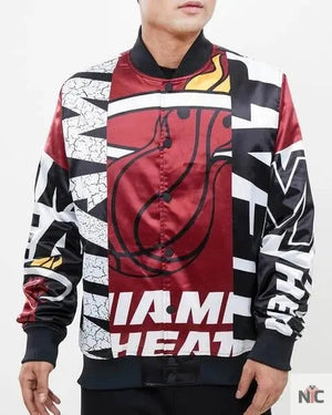 Miami Heat Inspired Mashup Satin Jacket