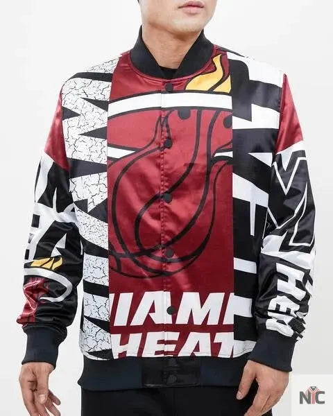 Miami Heat Inspired Mashup Satin Jacket