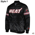 Miami Heat Inspired Pick & Roll Full-Snap Satin Jacket