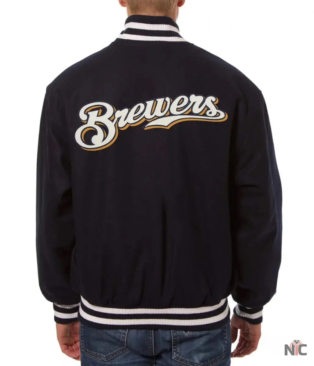 Milwaukee Brewers Inspired Handcrafted Logo Varsity Jacket
