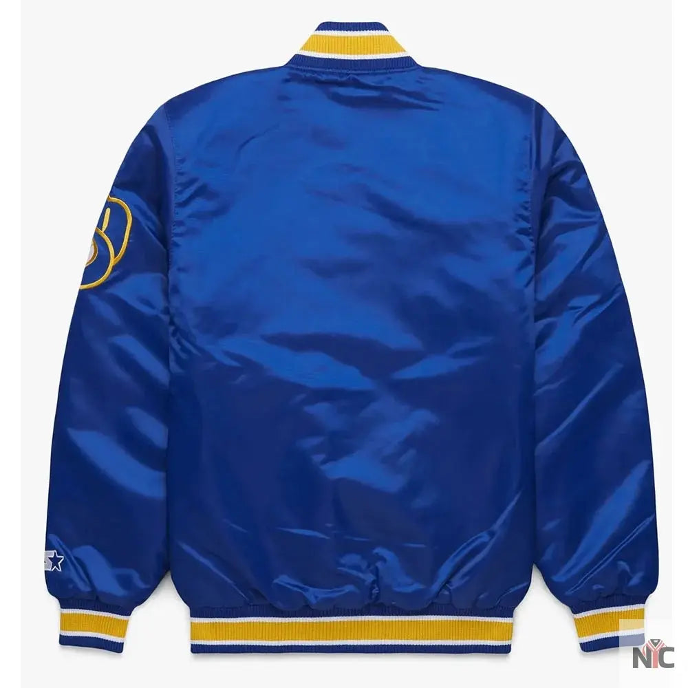 Milwaukee Brewers Inspired Royal Blue Bomber Jacket