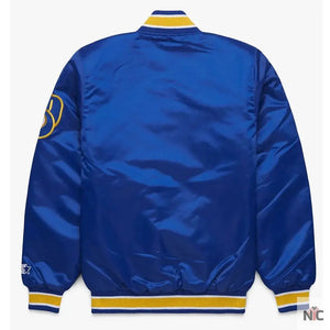 Milwaukee Brewers Inspired Royal Blue Bomber Jacket