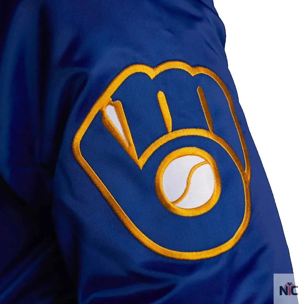 Milwaukee Brewers Inspired Royal Blue Bomber Jacket