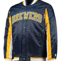 Milwaukee Brewers Inspired The Ace Full-Snap Satin Navy Jacket