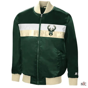 Milwaukee Bucks Inspired Ambassador Green Satin Jacket