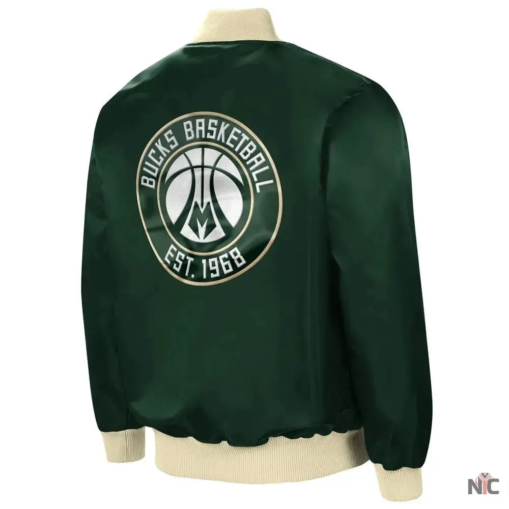 Milwaukee Bucks Inspired Ambassador Green Satin Jacket