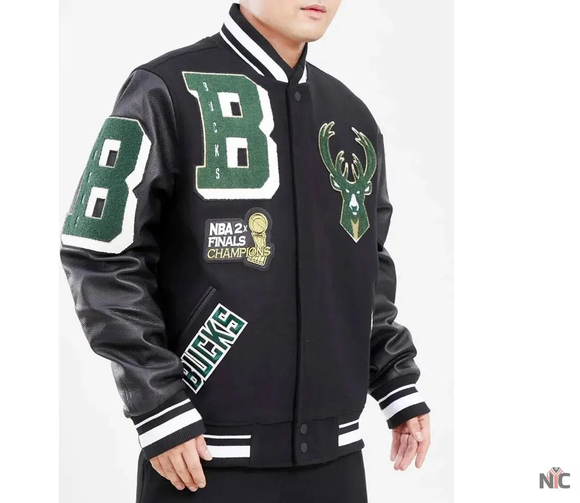 Milwaukee Bucks Inspired Mashup Varsity Jacket