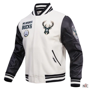 Milwaukee Bucks Inspired Retro Classic Rib Wool Varsity Jacket