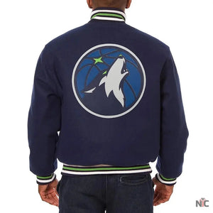 Minnesota Timberwolves Navy Varsity Wool Jacket