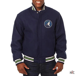 Minnesota Timberwolves Navy Varsity Wool Jacket
