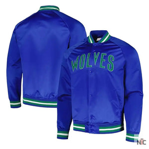Minnesota Timberwolves Throwback Wordmark Blue Jacket