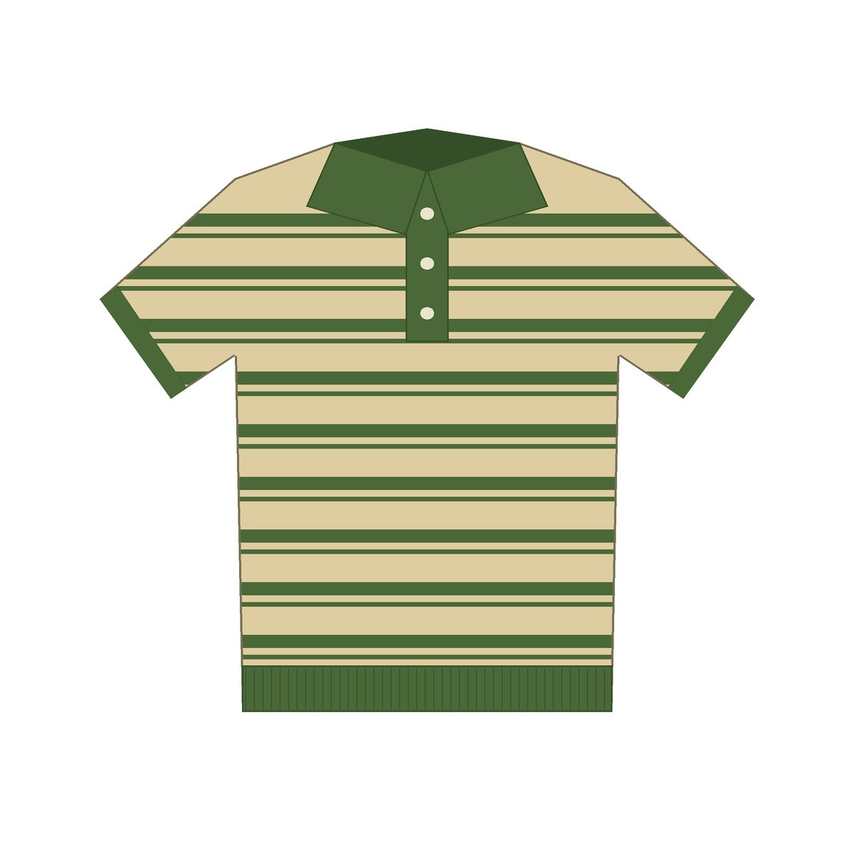 Mr. Wilson Walter Matthau Dennis the Menace beige and green striped polo shirt