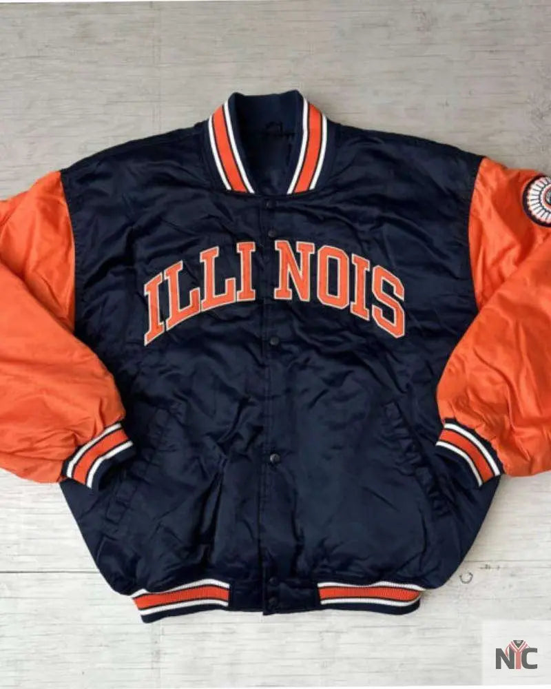 NCAA Inspired University Of Illinois Satin Jacket