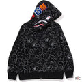 Neon Camo Shark Full Zip Hoodie Mens
