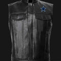 NFL Team Dallas Cowboys Inspired Black Leather Vest