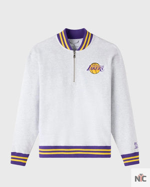 OVO X NBA Los Angeles Lakers Inspired Quarter-zip Mockneck Sweatshirt