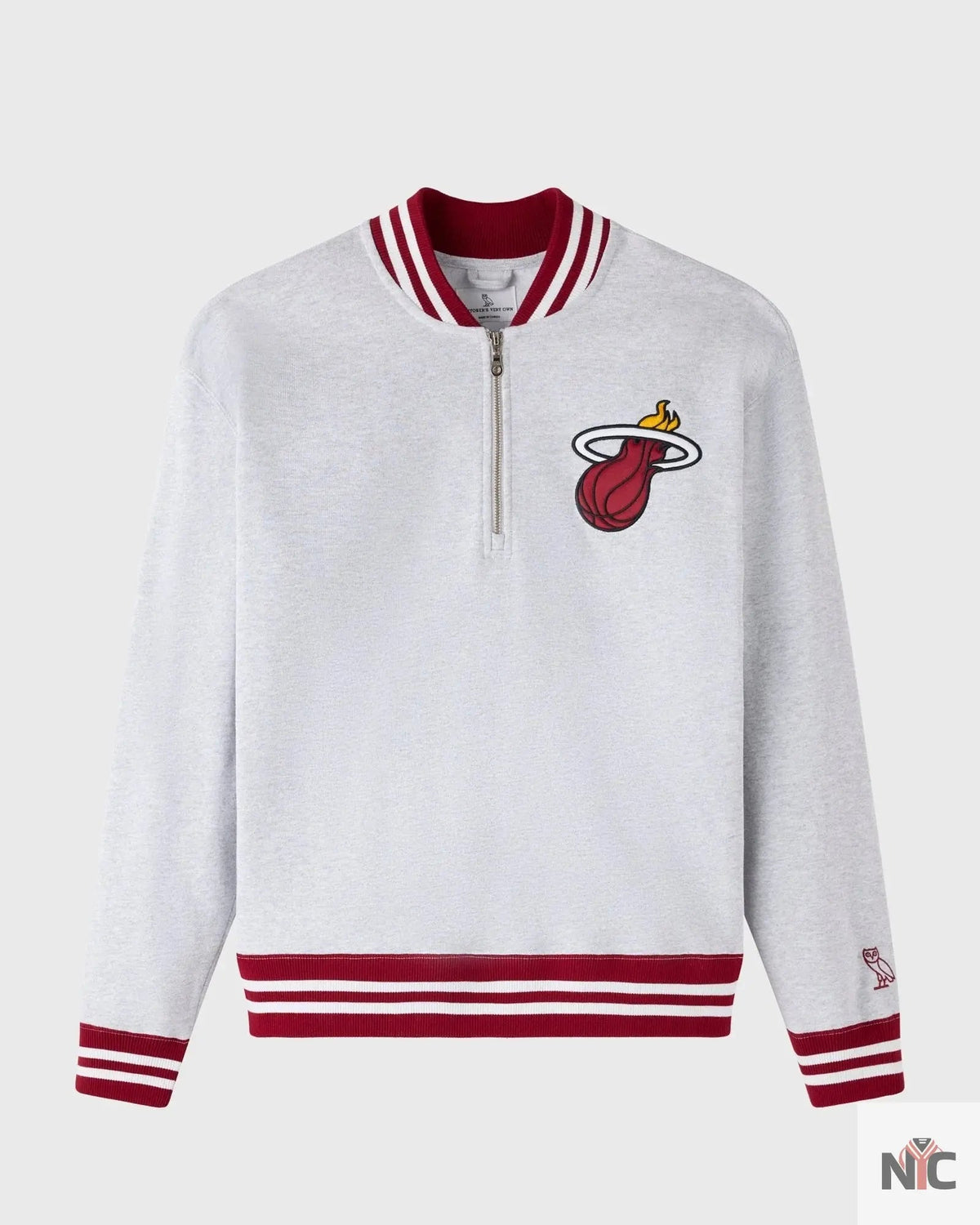 OVO X NBA Miami Heat Inspired Quarter-zip Mockneck Sweatshirt