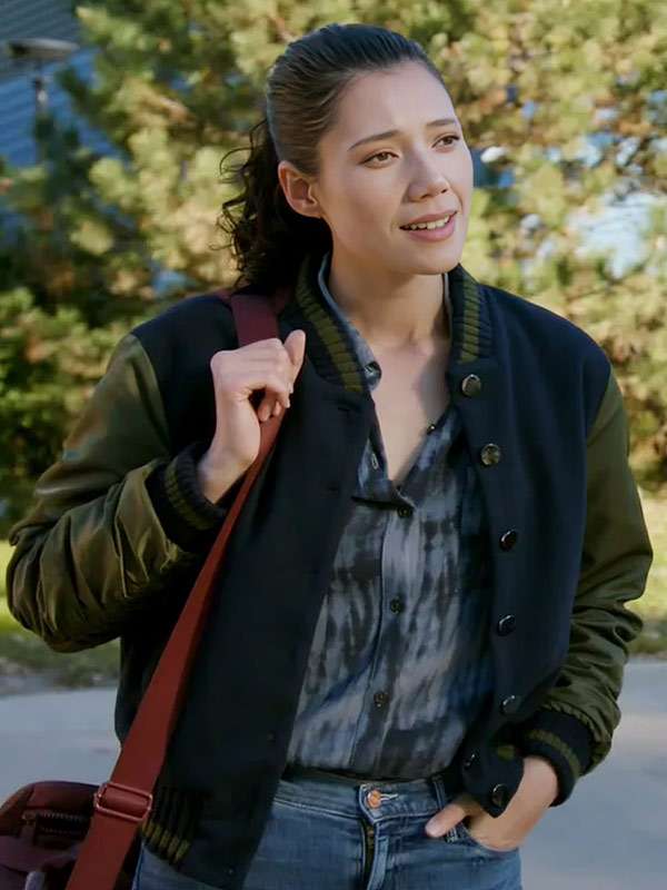 Chicago Fire Violet Mikami Varsity Jacket - back view