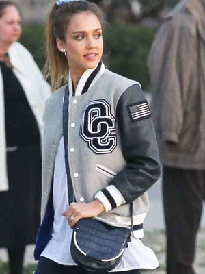 Jessica Alba Oc Varsity Jacket - side view