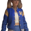Lynda Van Der Klok Halloween the Game Blue Letterman Jacket