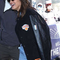 Mariska Hargitay Knicks Black Varsity Jacket