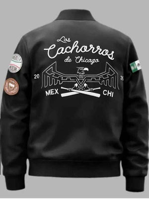 Chicago Cubs Black Varsity Jacket - back view