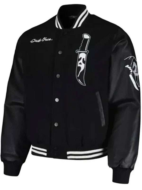 Ghost Face Black Varsity Jacket - back view