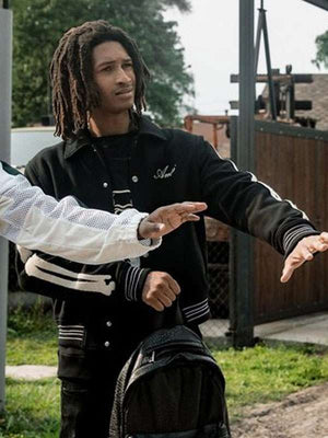 Darnell Mcdowell Power Book IV Force Black Varsity Jacket - back view