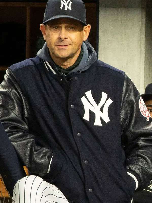 Aaron Boone NY Yankees Varsity Jacket - back view