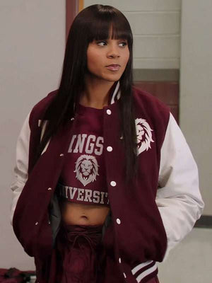 Simone Hicks All American Homecoming S03 Varsity Jacket - back view