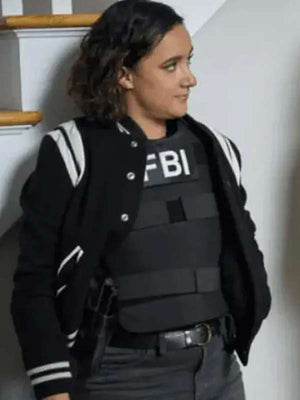 Hana Gibson Fbi Most Wanted Black Varsity Jacket - back view