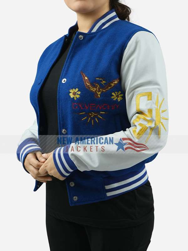 Power Book II Ghost Effie Blue and White Varsity Jacket - alternate view