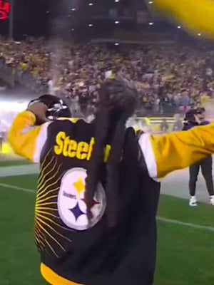 Snoop Dogg Steelers Varsity Jacket - side view