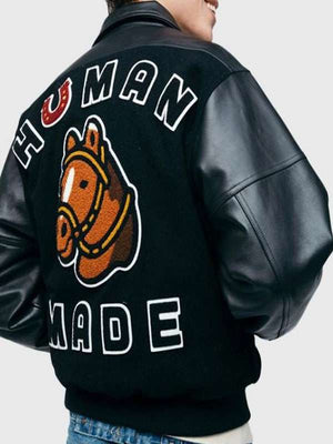 Human Made Black Varsity Jacket - side view