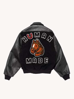 Human Made Black Varsity Jacket - detail view