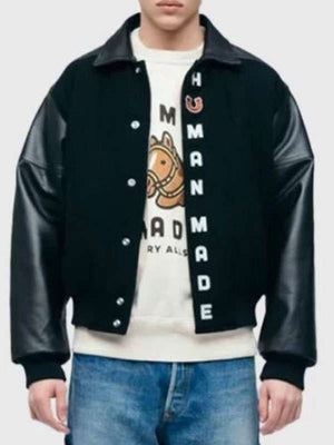 Human Made Black Varsity Jacket - back view