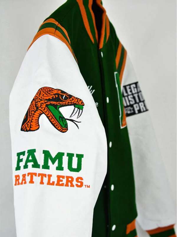 FAMU Green Varsity Jacket - side view