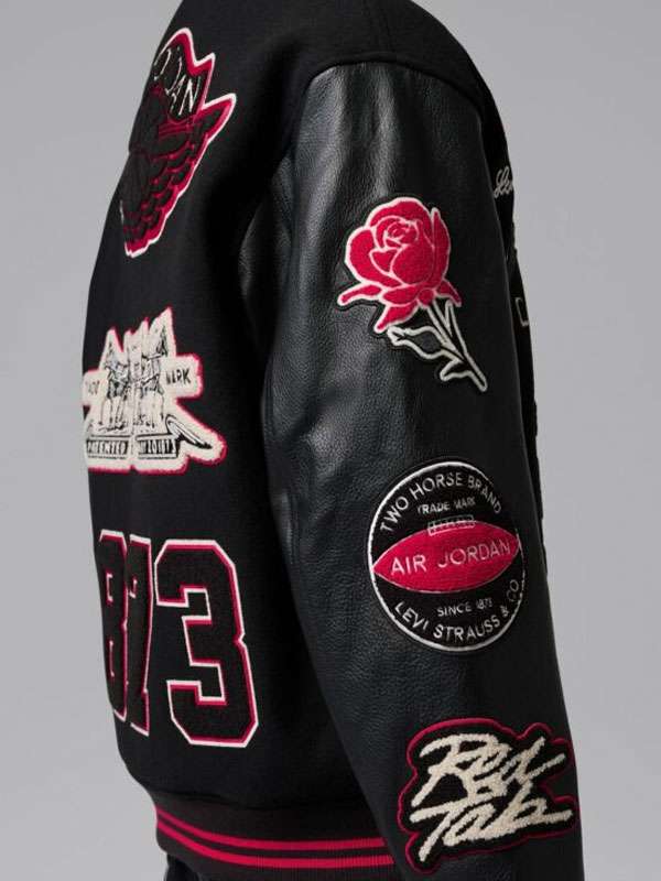 Mookie Betts NBA All Star Black Varsity Jacket - detail view